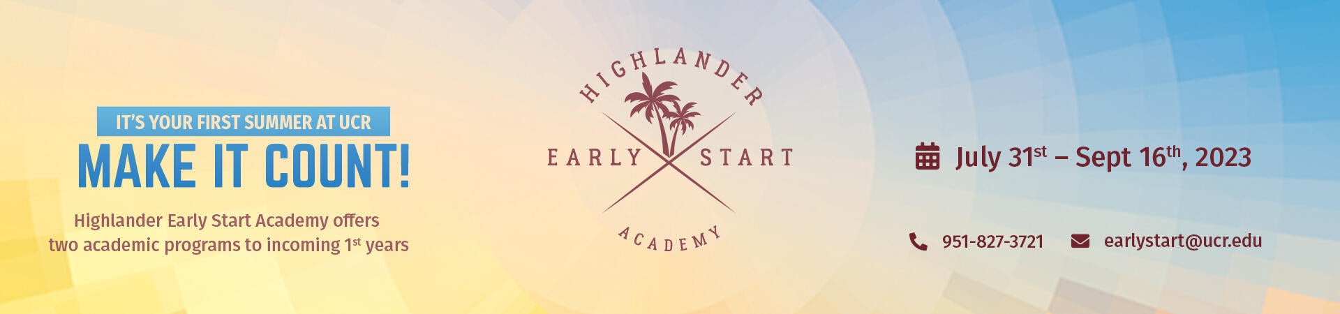 Highlander Early Start Academy, 7/31-9/16